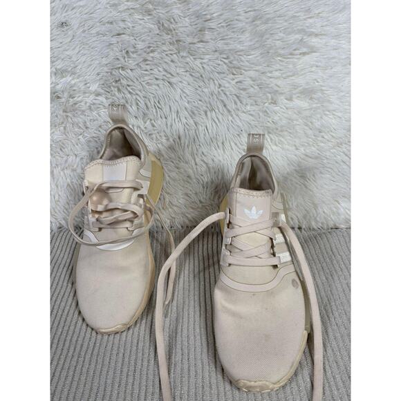 Adidas NMD_R1 V2 Shoes Womens Size 8 Cream White Boost Parley Running Sneakers - Picture 1 of 9